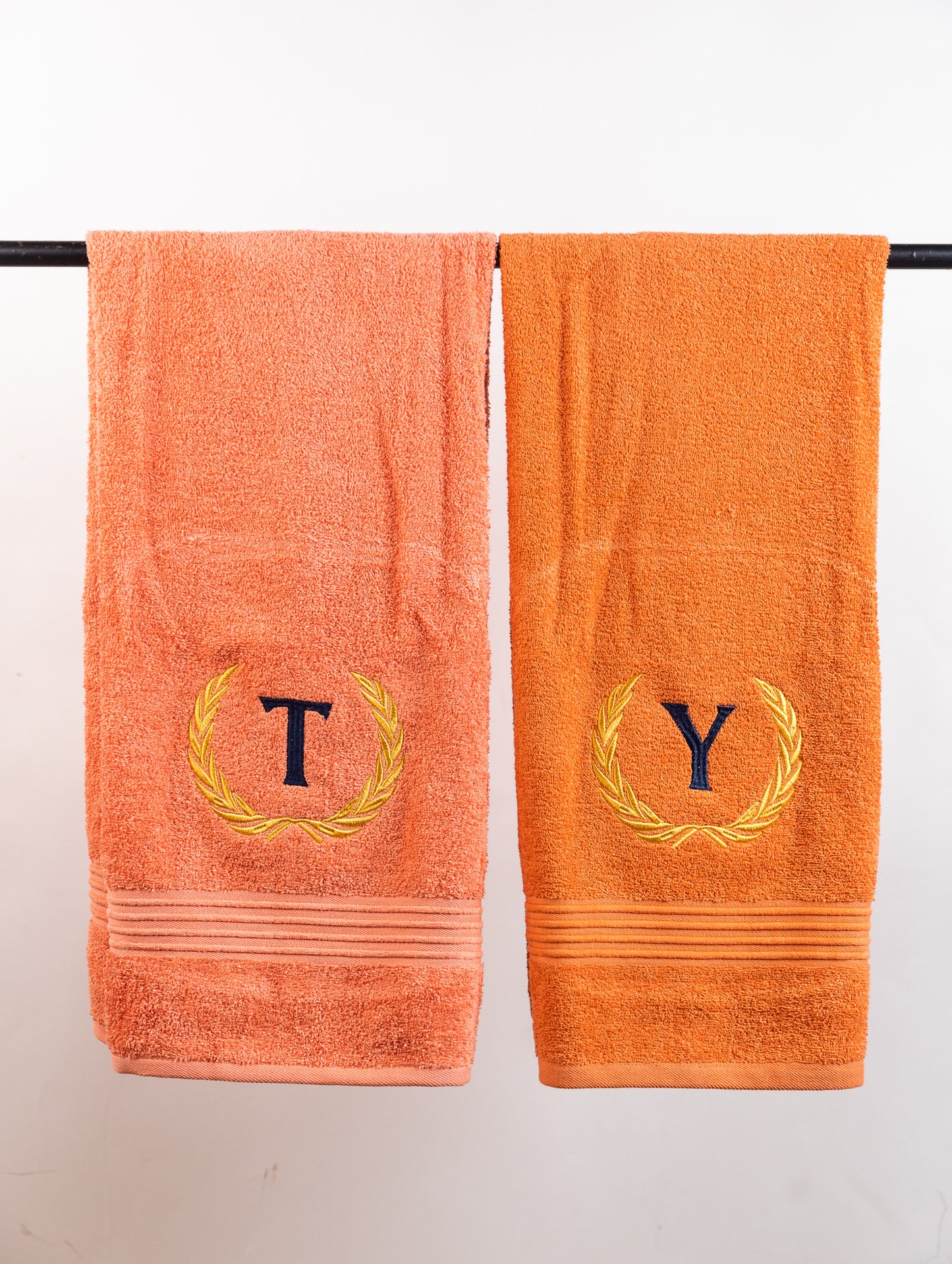 Initial Emblem Embroidered Towel