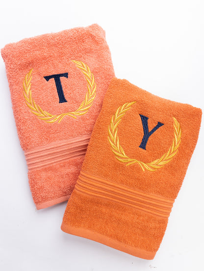 Initial Emblem Embroidered Towel