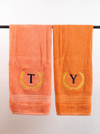 Initial Emblem Embroidered Towel