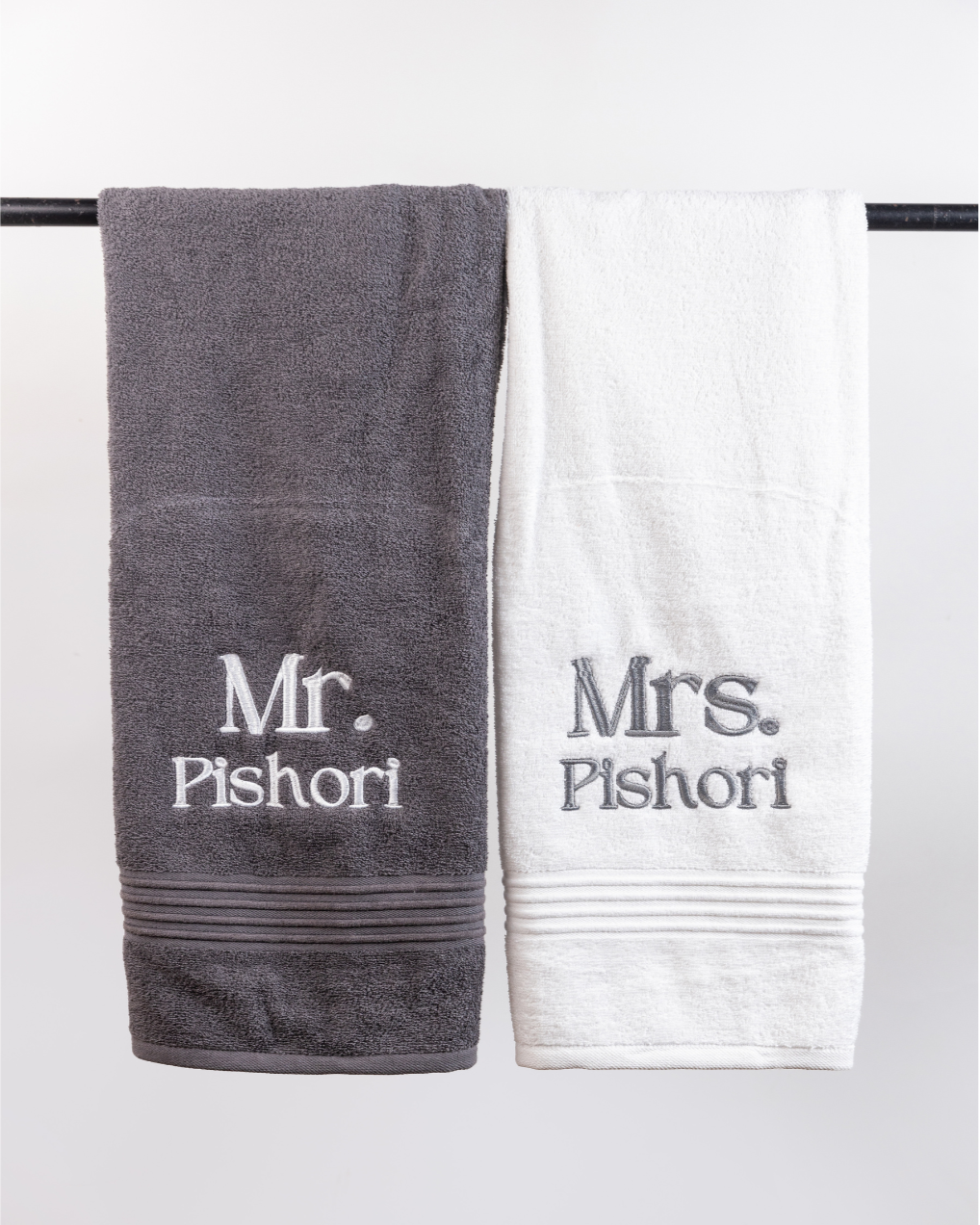 Mr. & Mrs.- Pair of Embroidered Towels
